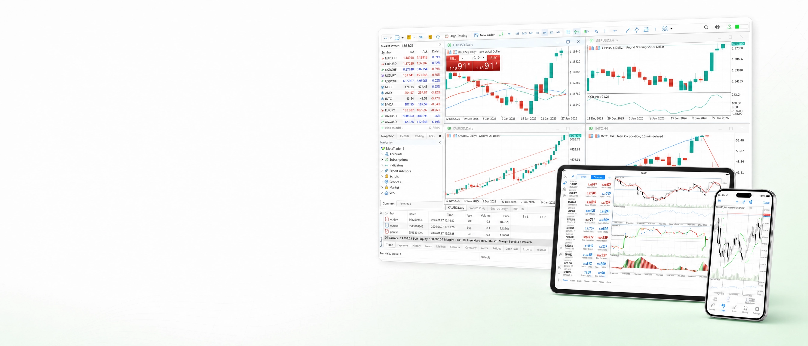 Kintex trading platform on desktop, tablet and mobile